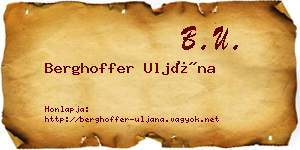 Berghoffer Uljána névjegykártya